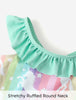 PATPAT Baby Girl Unicorn Ruffle One Piece Swimsuit Aqua Green Size 3-6M