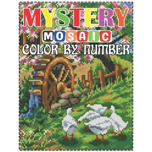 Mystery Mosaic Color By Number: Large Print landscape Adult Coloring Book Intricate Pixel Color By Number - Paperback