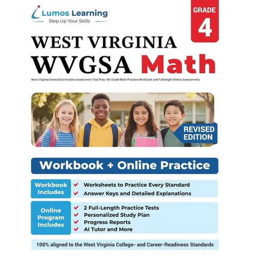 West Virginia General Summative Assessment Test Prep: 4th Grade Math Practice Workbook and Full-length Online Assessments: WVGSA Study Guide - Paperback
