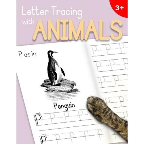 Letter Tracing With Animals: Learn the Alphabet - Handwriting Practice Workbook for Children in Preschool and Kindergarten - Lilac-Peach Cover - Paperback