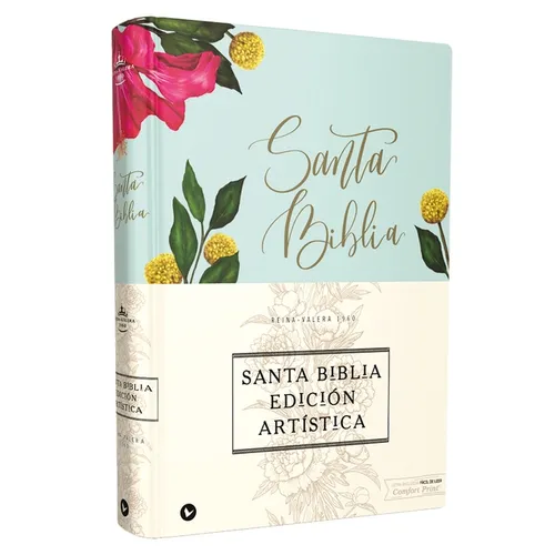 Rvr60, Santa Biblia, Edición Artística, Tapa Dura/Tela, Floral, Arte Con Bordes Dorados, Palabras de Jesús En Rojo, Comfort Print - Hardcover