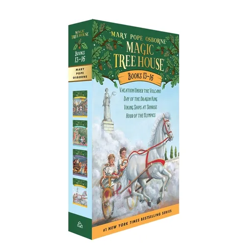 Magic Tree House Books 13-16 Boxed Set: Vacation Under the Volcano; Day of the Dragon King; Viking Ships at Sunrise; Hour of the Olympics - Boxed Set