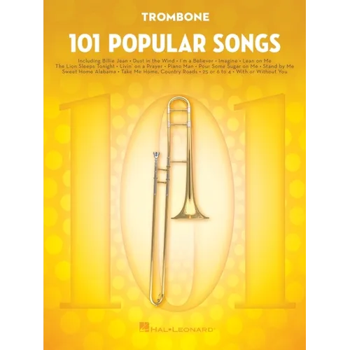 101 Popular Songs Trombone Sheet Music Songbook Classic Pop Rock Hits for Beginners Intermediate Players Includes Billie Jean Piano Man Sweet Home Ala - Paperback