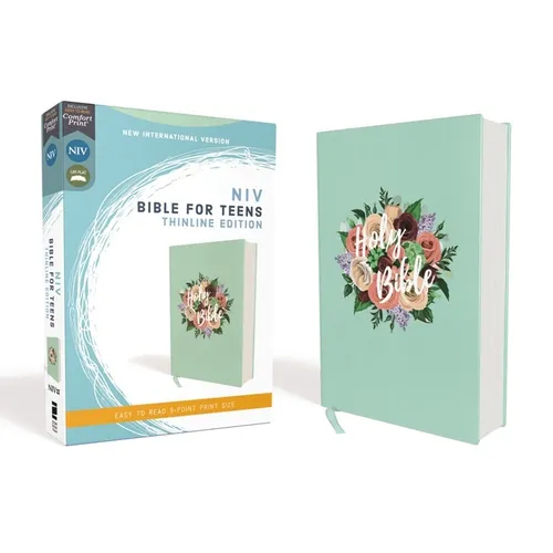 Niv, Bible for Teens, Thinline Edition, Cloth Over Board, Floral, Red Letter Edition, Comfort Print - Hardcover