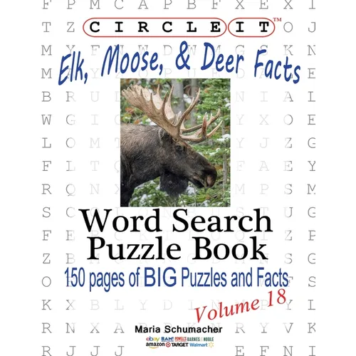 Circle It, Elk, Moose, and Deer Facts, Word Search, Puzzle Book - Paperback