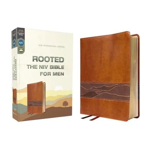 Rooted: The NIV Bible for Men, Leathersoft, Brown, Comfort Print: Shaping Men for Faithful Living in Today's World - Imitation Leather