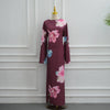Watercolour Floral Washed-Crinkle Wide-Sleeve Maxi Dress(MS473)