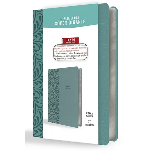 Biblia Reina Valera Letra Súper Gigante, Símil Piel Aguamarina / Spanish Bible Reina Valera Super Giant Print, Aquamarine Leathersoft - Bonded Leather