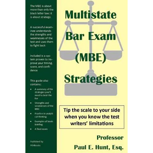 Multistate Bar Exam (MBE) Strategies - Paperback