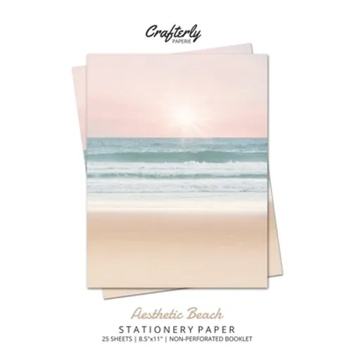 Aesthetic Beach Stationery Paper: Cute Letter Writing Paper for Home, Office, Letterhead Design, 25 Sheets - Paperback