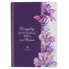 NLT Holy Bible Everyday Devotional Bible for Women New Living Translation, Purple Floral Printed - Hardcover