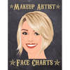 Makeup Artist Face Charts: Makeup cards to paint the face directly on paper with real make-up - Ideal for: professional make-up artists, vloggers - Paperback