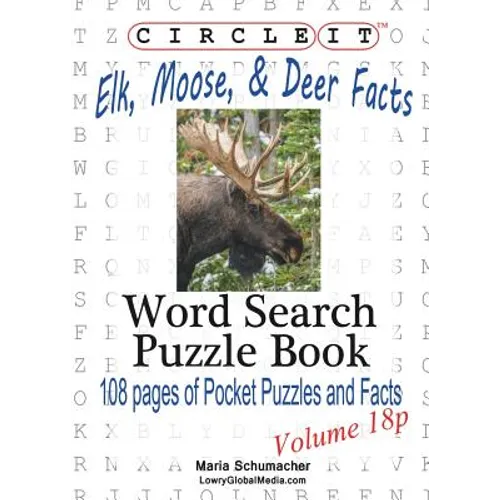 Circle It, Elk, Moose, and Deer Facts, Pocket Size, Word Search, Puzzle Book - Paperback