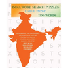 India: Word Search Puzzles: For Teens and Adults Large Print 1100 Words: Word Search Puzzles: For Teens and Adults Large Print 1100 Words - Paperback