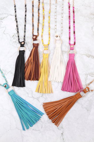 Leather Tassel Necklace