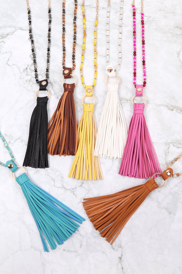 Leather Tassel Necklace