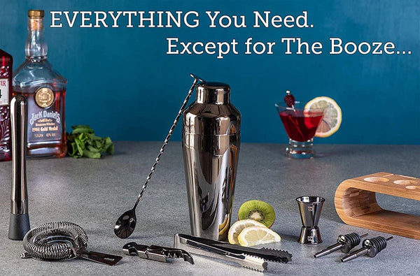 10-Piece Bar Tool Set With Stylish Bamboo Stand