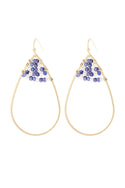 Hde3070 - Open Teardrop With Rondelle Beads Earrings