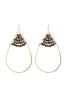 Hde3070 - Open Teardrop With Rondelle Beads Earrings