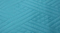 Solid Turquoise Teal Blue Thin & Lightweight Reversible Quilted Coverlet Bedspread Set (LH3000)