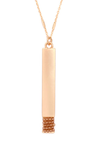 Buy matte-gold-pink Bar Pendant Necklace