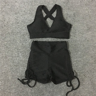 Buy cb106-black-st-set 2pcs Yoga Sets Woman Sportswear