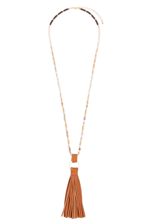 Leather Tassel Necklace