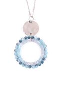 Glass Beaded Hoop Pendant Necklace