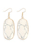 Natural Oval Stone Earrings