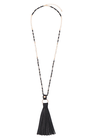Leather Tassel Necklace