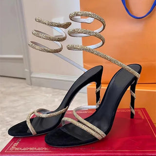 Buy black Snake Coiled Women High Heels