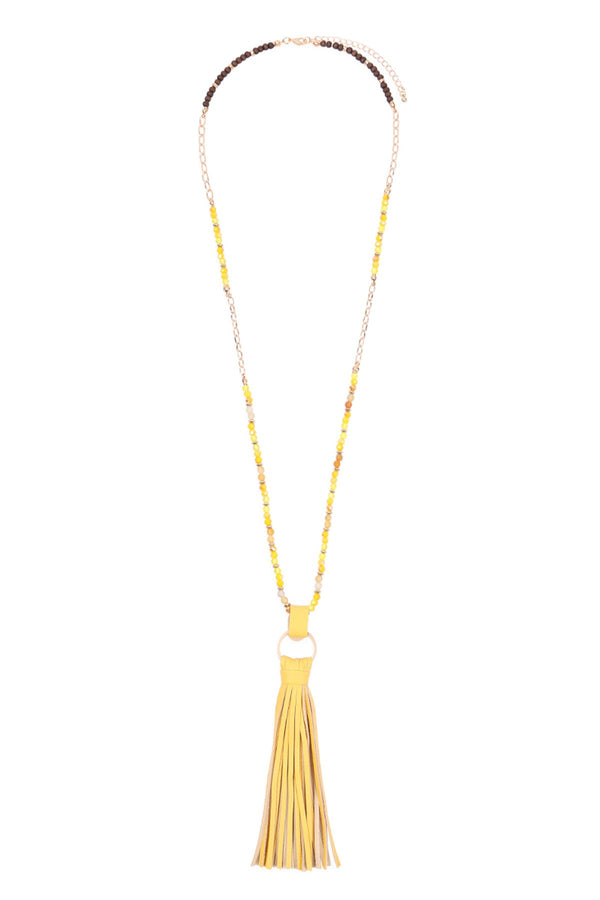 Leather Tassel Necklace
